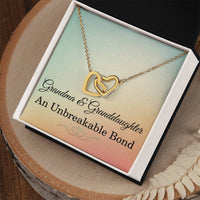 Load image into Gallery viewer, Grandma Granddaughter Necklace Grandma Christmas Gift from Granddaughter Grandma Birthday Gift An Unbreakable Bond Grandma Interlocking Hearts Pendant ShineOn Fulfillment
