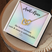 Load image into Gallery viewer, Aunt and Niece Necklace, Inspirational Gifts for Niece Birthday Christmas, Gifts from Aunt to Niece with Unbreakable Bond Quote, Interlocking Hearts Necklace ShineOn Fulfillment
