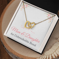 Load image into Gallery viewer, Daughter Gift from Mom, Mom and Daughter Interlocking Hearts Necklace with Heartfelt Message Card ShineOn Fulfillment
