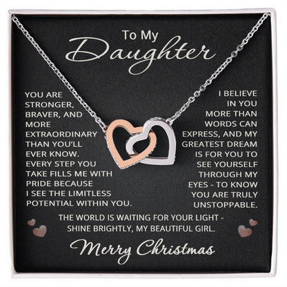 Merry Christmas Gifts from Mom Dad for Daughter Merry Christmas Necklace Heart Pendant Jewelry