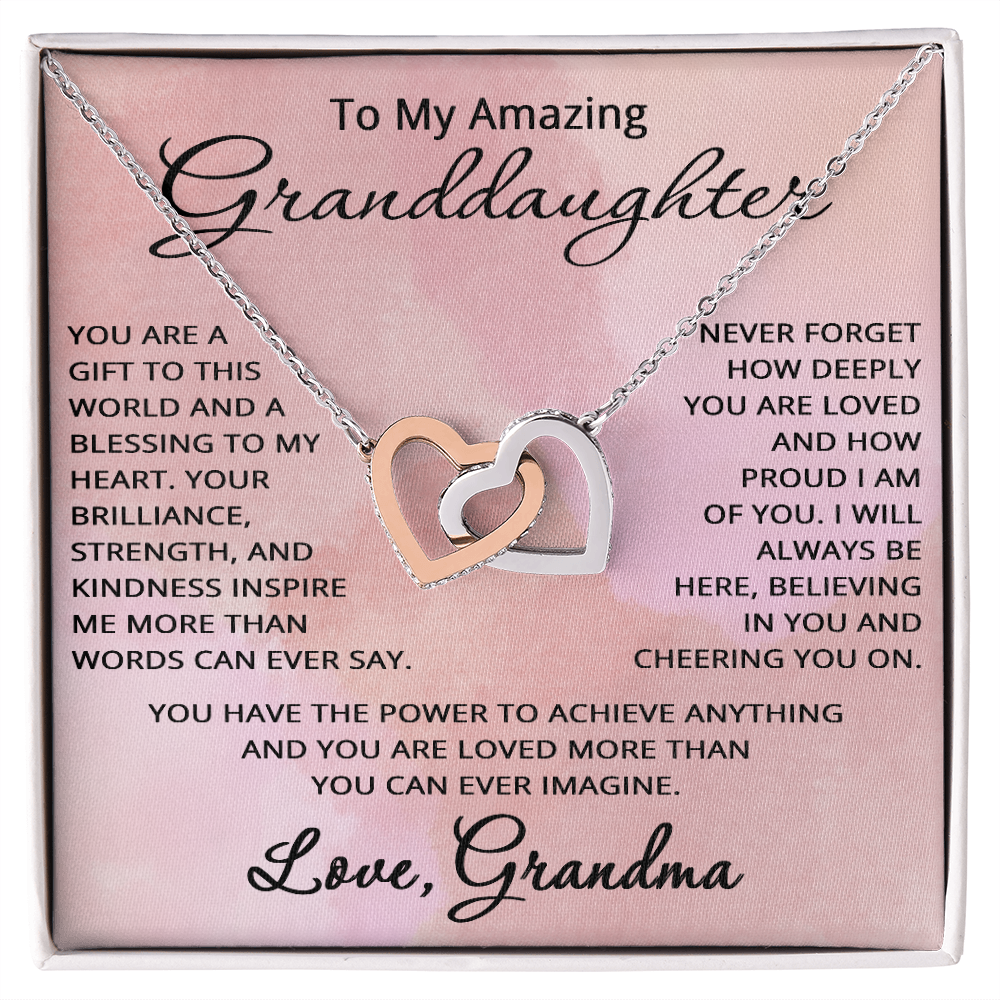 To My Amazing Granddaughter Necklace from Grandma Granddaughter Gift from Grandmother Christmas Birthday Jewelry