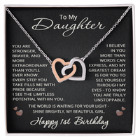 Load image into Gallery viewer, 1st Birthday Gifts from Mom Dad for Daughter 1st Birthday Necklace Heart Pendant Jewelry 1 Year Old Birthday
