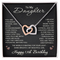 Load image into Gallery viewer, 13th Birthday Gifts from Mom Dad for Daughter 13th Birthday Necklace Heart Pendant Jewelry 13 Years Old Birthday
