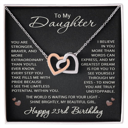 23rd Birthday Gifts from Mom Dad for Daughter 23rd Birthday Necklace Heart Pendant Jewelry 23 Years Old Birthday