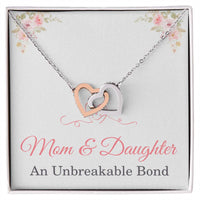 Load image into Gallery viewer, Daughter Gift from Mom – Mom and Daughter Interlocking Hearts Necklace with Heartfelt Message Card
