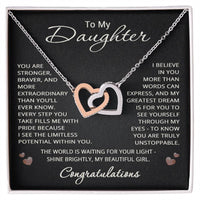 Load image into Gallery viewer, Graduation Gifts from Mom Dad for Daughter Necklace Congratulations Gift Heart Pendant Jewelry For Graduate Congrats Wedding Day
