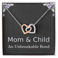 Load image into Gallery viewer, Mom and Child Necklace – Unbreakable Bond Gift for Mom with Heartfelt Message Card, Interlocking Hearts
