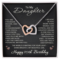 Load image into Gallery viewer, 70th Birthday Gifts from Mom Dad for Daughter 70th Birthday Necklace Heart Pendant Jewelry 70 Years Old Birthday
