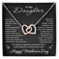 Load image into Gallery viewer, Mother’s Day Gift for Daughter – Interlocking Hearts Necklace with Message Card “To My Daughter”
