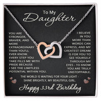 Load image into Gallery viewer, 33rd Birthday Gifts from Mom Dad for Daughter 33rd Birthday Necklace Heart Pendant Jewelry 33 Years Old Birthday
