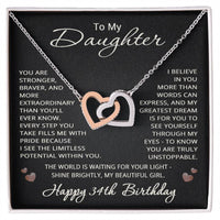 Load image into Gallery viewer, 34th Birthday Gifts from Mom Dad for Daughter 34th Birthday Necklace Heart Pendant Jewelry 34 Years Old Birthday
