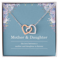 Load image into Gallery viewer, Mother Daughter Necklace with Message Card, Interlocking Hearts Mother Daughter Gift ShineOn Fulfillment
