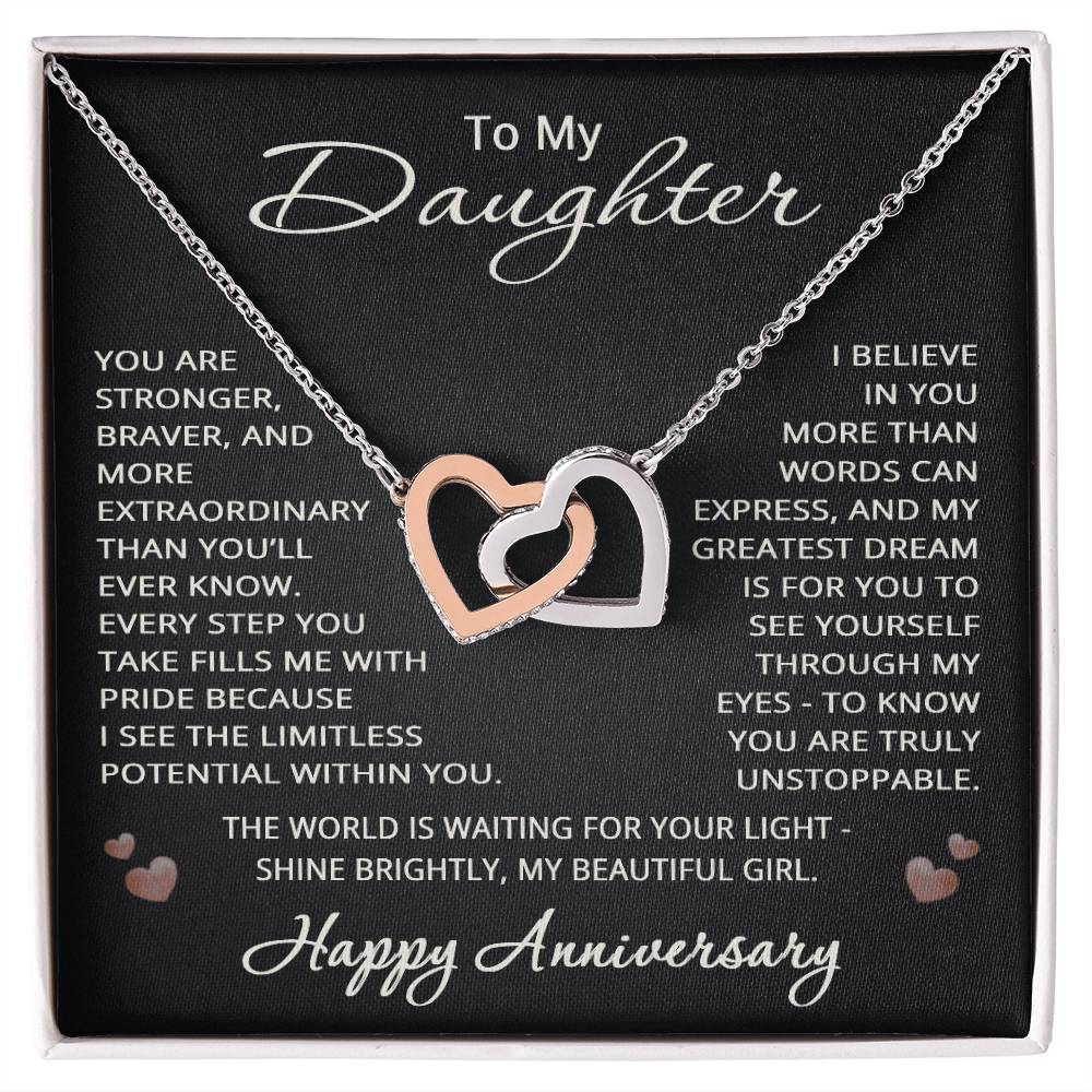 Happy Anniversary Necklace for Daughter from Mom Dad Happy Anniversary Gift Heart Pendant Jewelry