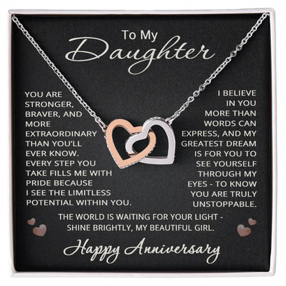 Happy Anniversary Necklace for Daughter from Mom Dad Happy Anniversary Gift Heart Pendant Jewelry