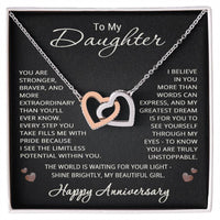 Load image into Gallery viewer, Happy Anniversary Necklace for Daughter from Mom Dad Happy Anniversary Gift Heart Pendant Jewelry
