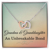 Load image into Gallery viewer, Grandma Granddaughter Necklace Grandma Christmas Gift from Granddaughter Grandma Birthday Gift An Unbreakable Bond Grandma Interlocking Hearts Pendant ShineOn Fulfillment
