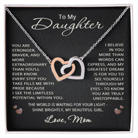 Load image into Gallery viewer, To My Daughter from Mom Necklace Love Mom Gift Heart Pendant Jewelry Christmas Birthday Graduation
