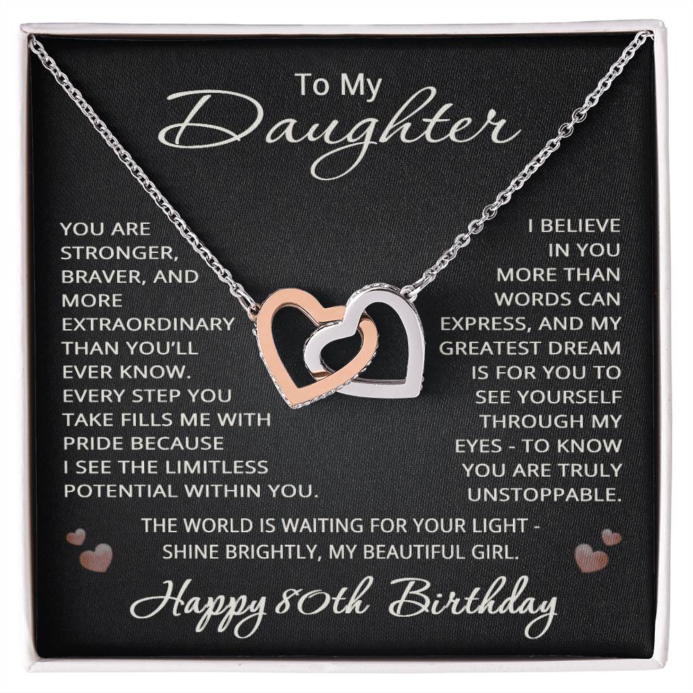 80th Birthday Gifts from Mom Dad for Daughter 80th Birthday Necklace Heart Pendant Jewelry 80 Years Old Birthday