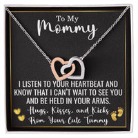 Load image into Gallery viewer, Mom to Be Gift from Bump – To My Mommy Interlocking Hearts Necklace with Message Card, Baby Shower Gift
