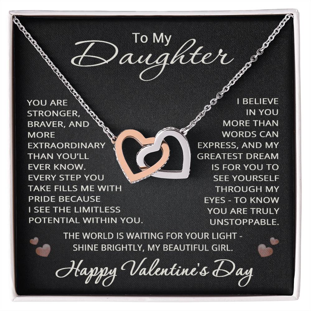 Valentines Day Gift for Daughter Happy Valentine's Day Necklace from Mom Dad for Daughter Heart Pendant Jewelry
