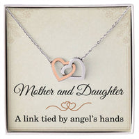 Load image into Gallery viewer, Mother Daughter Necklace – Interlocking Hearts Gift with Heartfelt Message Card, Rose Gold and Silver ShineOn Fulfillment
