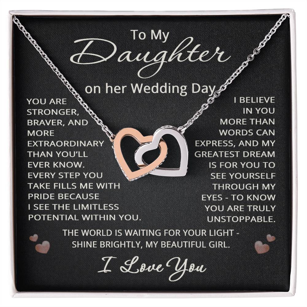 To My Daughter on Her Wedding Day Necklace from Mom Dad Gift