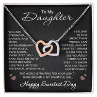 Load image into Gallery viewer, Happy Sweetest Day Gifts from Mom Dad for Daughter Happy Sweetest Day Necklace Heart Pendant Jewelry
