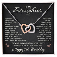 Load image into Gallery viewer, 7th Birthday Gifts from Mom Dad for Daughter 7th Birthday Necklace Heart Pendant Jewelry 7 Years Old Birthday
