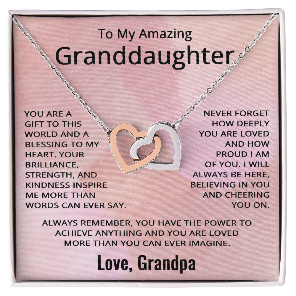 To My Granddaughter Necklace from Grandpa Granddaughter Gift Birthday Christmas from Grandfather