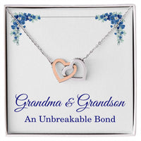 Load image into Gallery viewer, Grandma Gifts from Grandson Grandma Grandson Gifts Grandma Necklace An Unbreakable Bond Grandmother Interlocking Heart Pendant ShineOn Fulfillment
