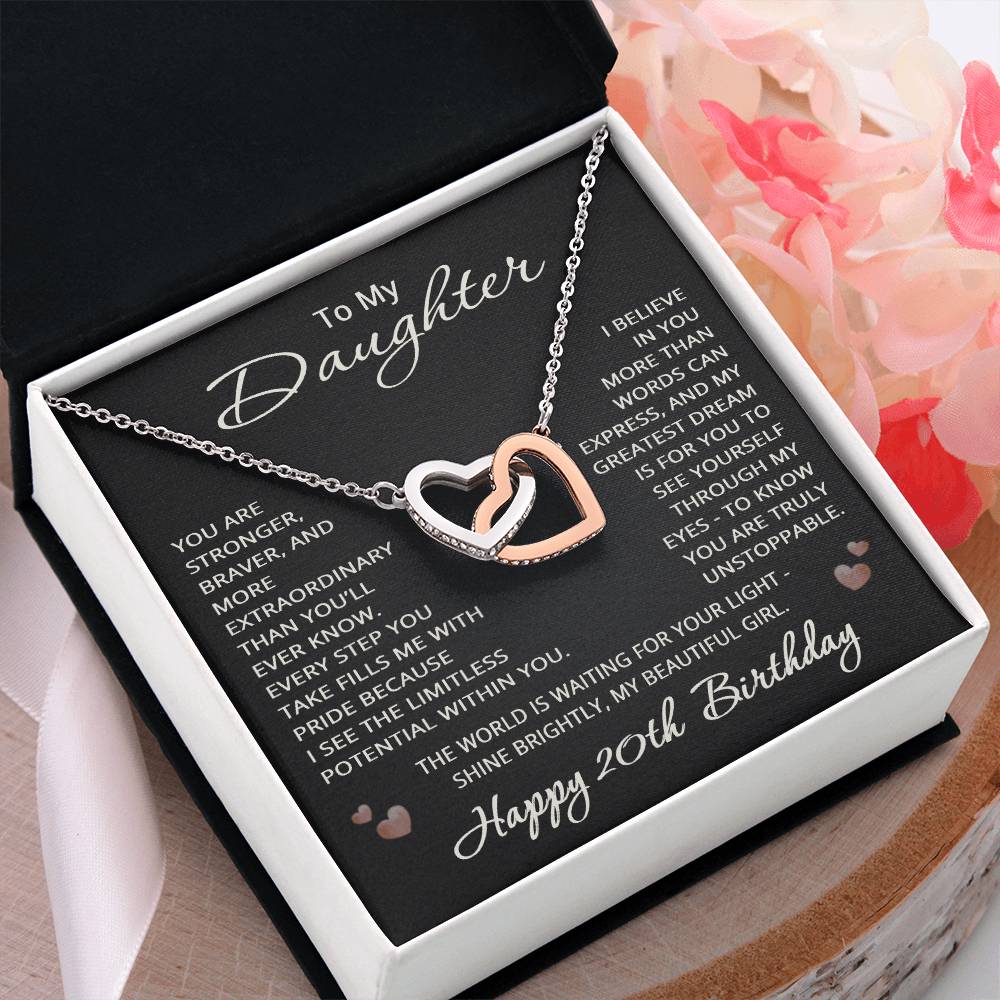20th Birthday Gifts from Mom Dad for Daughter 20th Birthday Necklace Heart Pendant Jewelry 20 Years Old Birthday