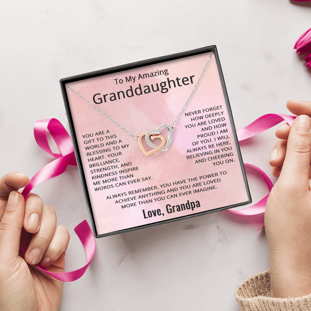 To My Granddaughter Necklace from Grandpa Granddaughter Gift Birthday Christmas from Grandfather