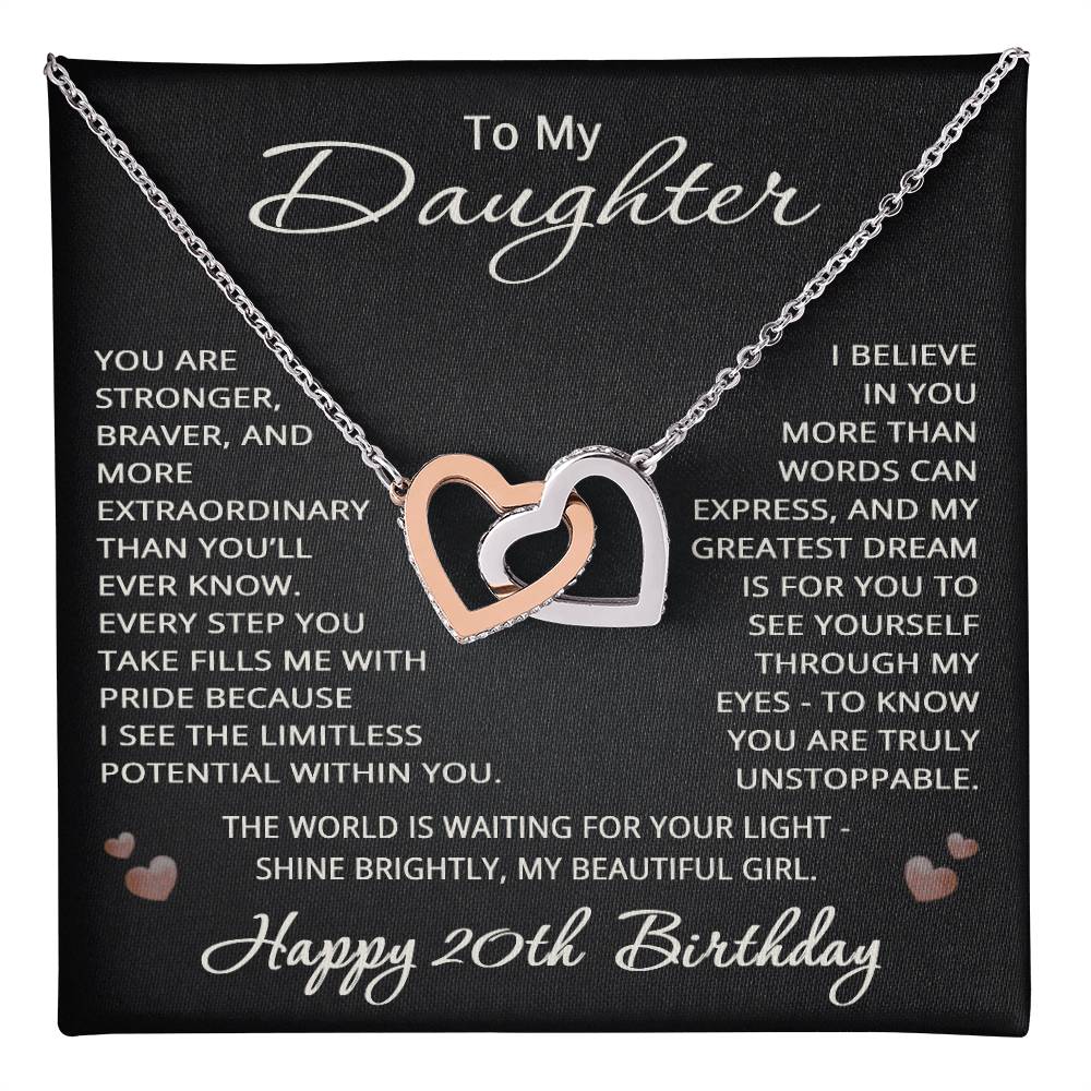 20th Birthday Gifts from Mom Dad for Daughter 20th Birthday Necklace Heart Pendant Jewelry 20 Years Old Birthday
