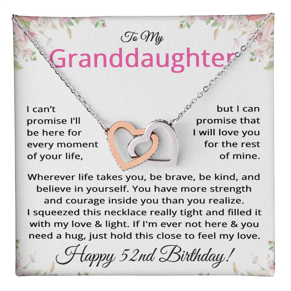 52nd Birthday Gifts for Granddaughter - To My Granddaughter Necklace