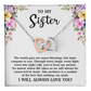 To My Sister Necklace - Sister Birthday Gifts from Sister - Sister Christmas Gifts from Brother