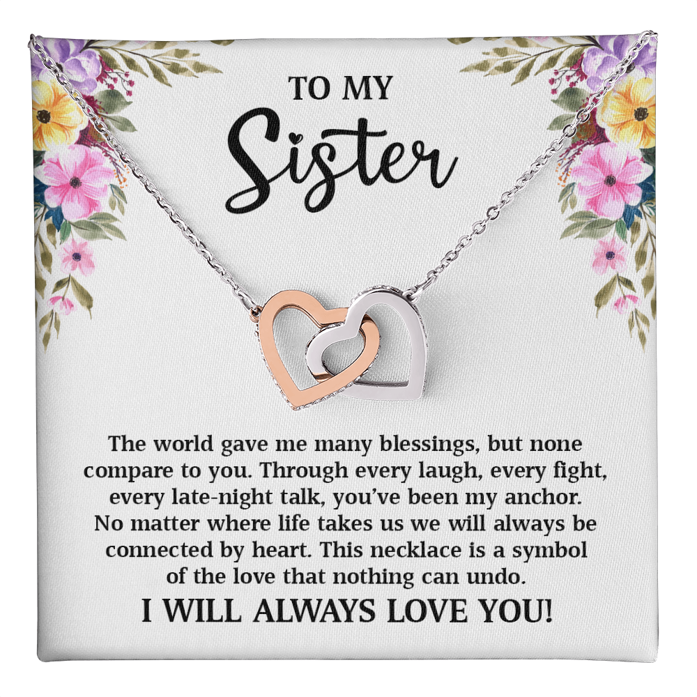 To My Sister Necklace - Sister Birthday Gifts from Sister - Sister Christmas Gifts from Brother