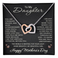 Load image into Gallery viewer, Mother’s Day Gift for Daughter – Interlocking Hearts Necklace with Message Card “To My Daughter”
