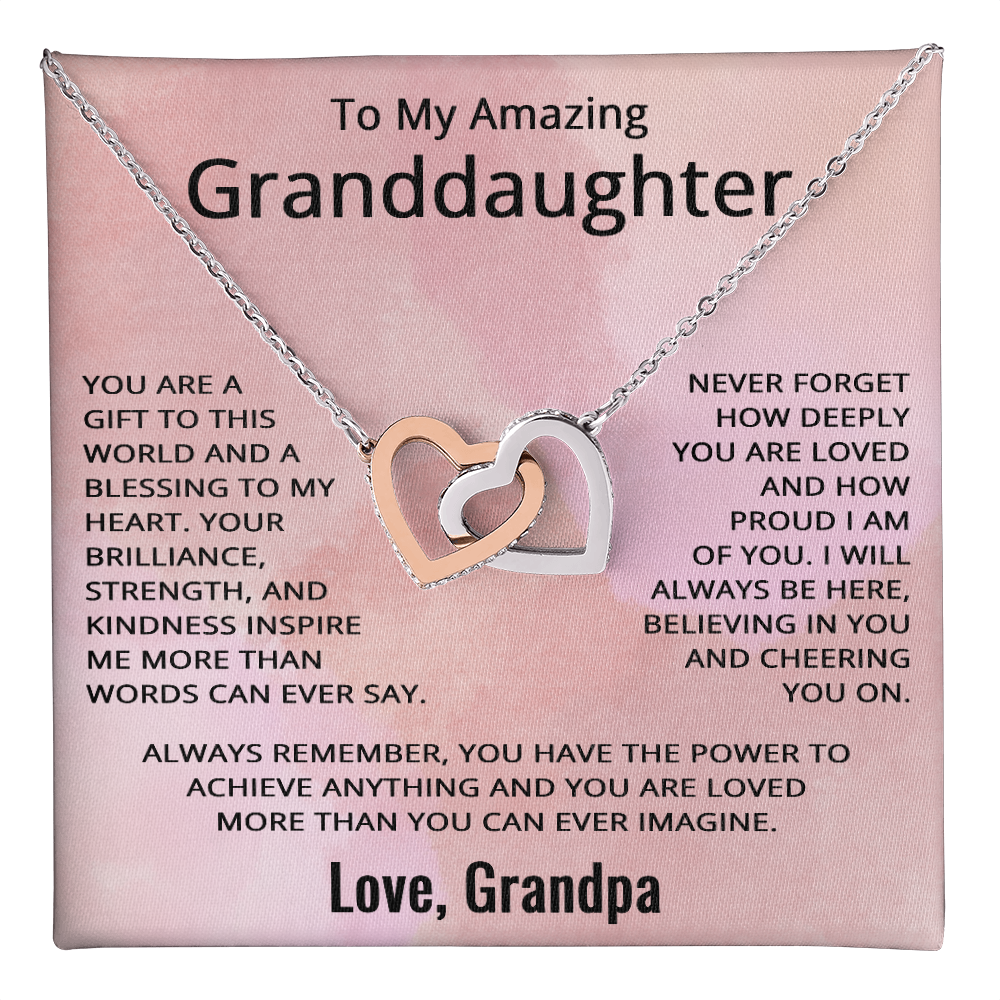 To My Granddaughter Necklace from Grandpa Granddaughter Gift Birthday Christmas from Grandfather