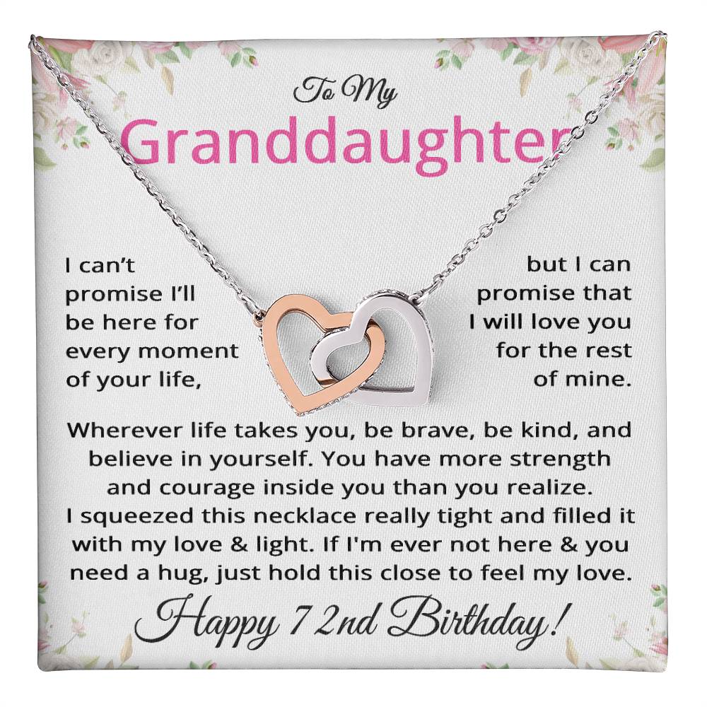 72nd Birthday Gifts for Granddaughter - To My Granddaughter Necklace