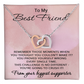 To My Best Friend Necklace for Her Friendship Gift for Women Adversity Necklace Encouragement Gifts for Her Motivational Jewelry for Bestie BFF Inspirational