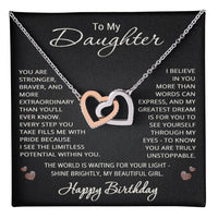 Load image into Gallery viewer, Daughter Birthday Gifts from Mom Dad - To My Daughter Necklace with Heart Pendant Jewelry
