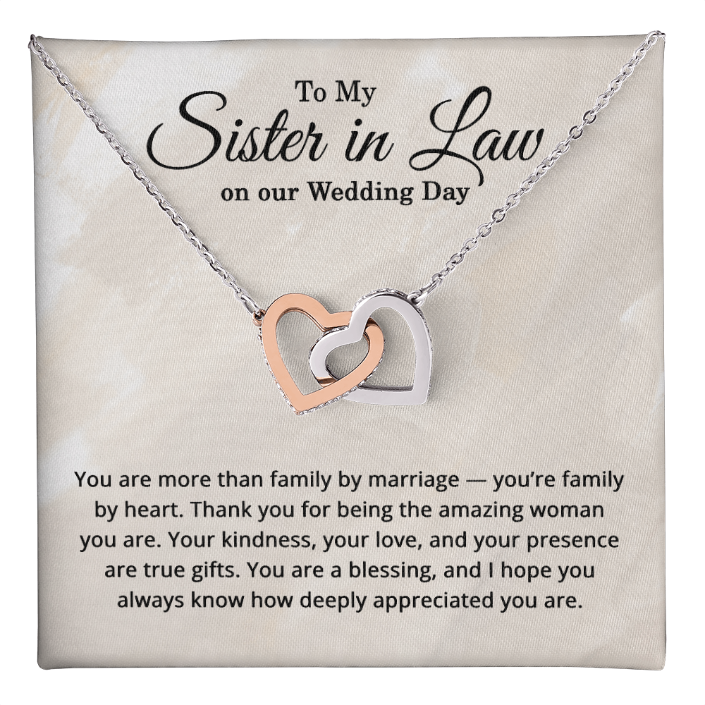 To My Sister in Law on Our Wedding Day - Wedding Day Necklace for Sister in Law