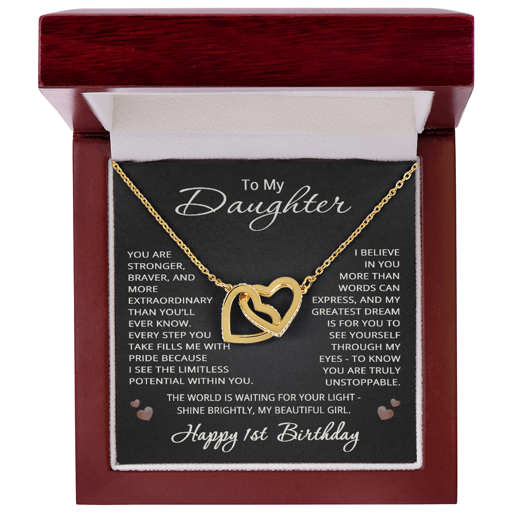 1st Birthday Gifts from Mom Dad for Daughter 1st Birthday Necklace Heart Pendant Jewelry 1 Year Old Birthday