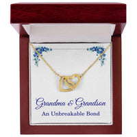 Load image into Gallery viewer, Grandma Gifts from Grandson Grandma Grandson Gifts Grandma Necklace An Unbreakable Bond Grandmother Interlocking Heart Pendant ShineOn Fulfillment

