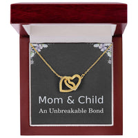 Load image into Gallery viewer, Mom and Child Necklace, Unbreakable Bond Gift for Mom with Heartfelt Message Card, Interlocking Hearts ShineOn Fulfillment
