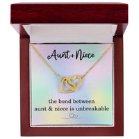 Load image into Gallery viewer, Aunt and Niece Necklace, Inspirational Gifts for Niece Birthday Christmas, Gifts from Aunt to Niece with Unbreakable Bond Quote, Interlocking Hearts Necklace ShineOn Fulfillment
