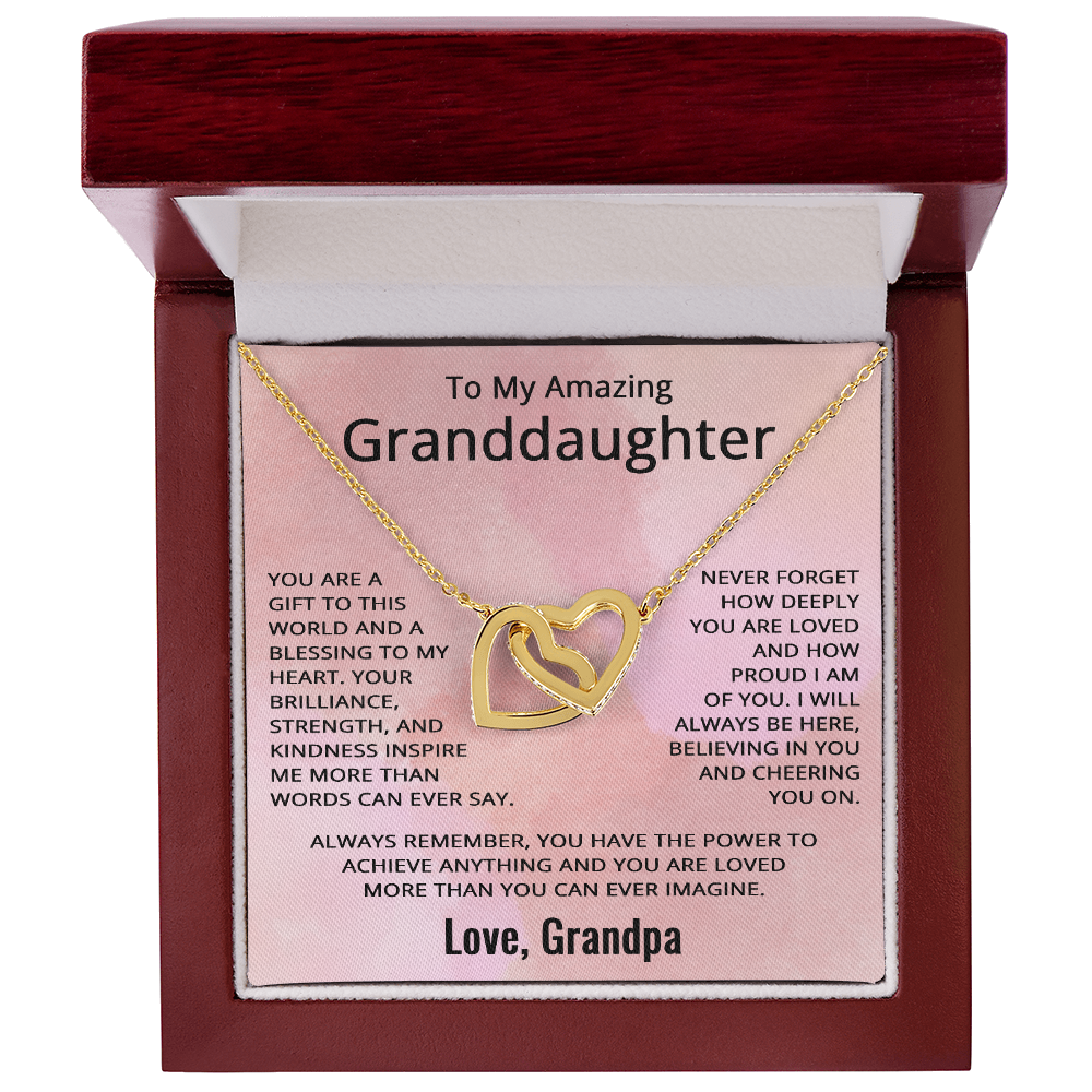 To My Granddaughter Necklace from Grandpa Granddaughter Gift Birthday Christmas from Grandfather