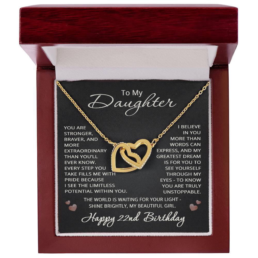 22nd Birthday Gifts from Mom Dad for Daughter 22nd Birthday Necklace Heart Pendant Jewelry 22 Years Old Birthday
