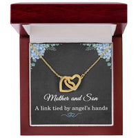 Load image into Gallery viewer, Mother Son Necklace – Interlocking Hearts Gift from Son with Heartfelt Message Card, Rose Gold Silver ShineOn Fulfillment
