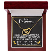 Load image into Gallery viewer, Mom to Be Gift from Bump, To My Mommy Interlocking Hearts Necklace with Message Card, Baby Shower Gift ShineOn Fulfillment
